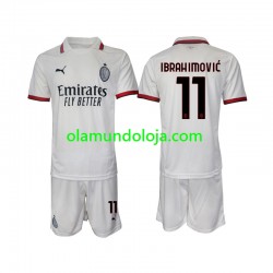 Camisola AC Milan Ibrahimović 11 Criança Equipamento Segundo 2024-2025 Manga Curta